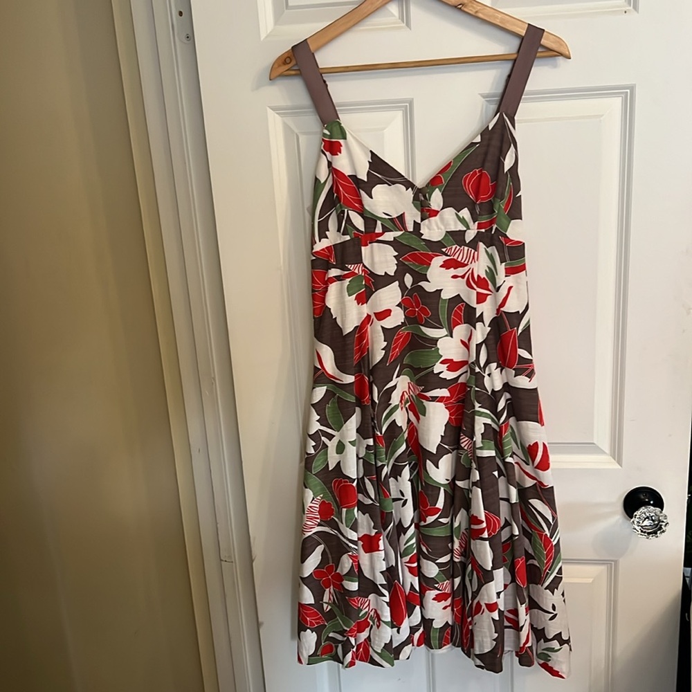 Floral Cotton Dress with Ribbon Straps